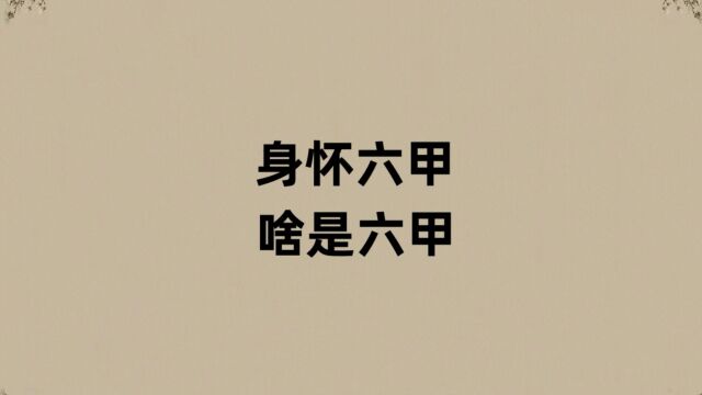 身怀六甲的六甲是啥意思?