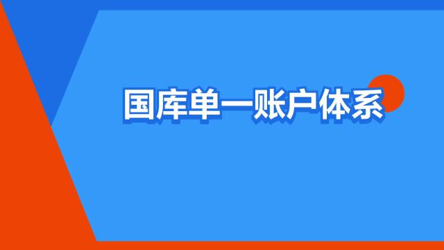 “国库单一账户体系”是什么意思?