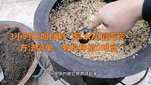 3小时无烟自制“草木灰稻壳炭”!方法简单,有机种植0难度