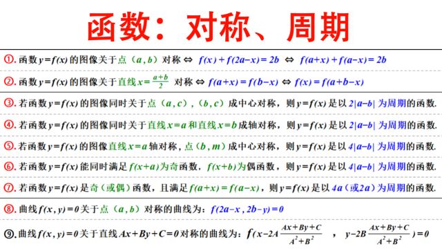 高中数学,函数的对称性、周期性