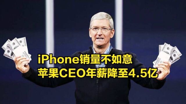 iPhone销量不如意、苹果股价持续下跌,CEO年薪降至4.5亿