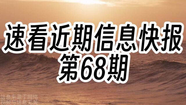 速看近期信息快报 第68期