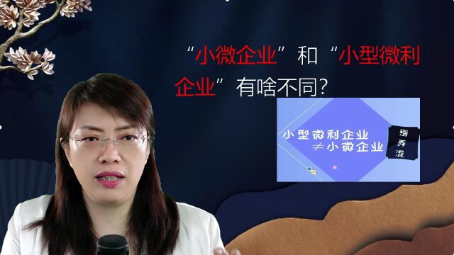 小微企业和小型微利企业有何不同?