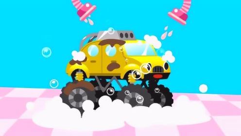 Monster Truck Car Wash Song for Kids | Learn Colors with Kids Cartoon Vehicles