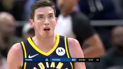 《NBA全场回放》【原声回放】步行者vs活塞第2节 麦康奈尔神仙指路霍勒迪飙射三分