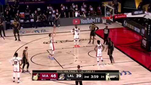 《NBA全场回放》【G5回放】热火vs湖人第2节 巴特勒高难度转身压哨三分