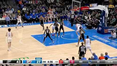 《NBA全场集锦》亚历山大声东击西送香饼 慕斯卡拉接球起飞双手暴扣