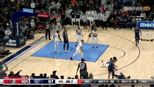 《NBA全场集锦》【原声】开拓者105-100灰熊 开拓者终结灰熊5连胜
