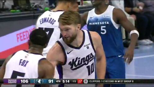 《NBA全场集锦》NBA季中锦标赛小组赛：国王vs森林狼第4节中文解说回放