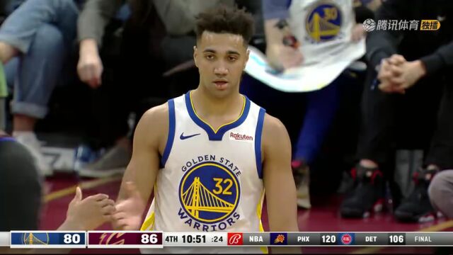 NBA常规赛：勇士vs骑士第4节英文原声回放