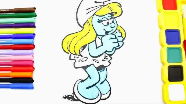 涂色画 金色头发的蓝妹妹