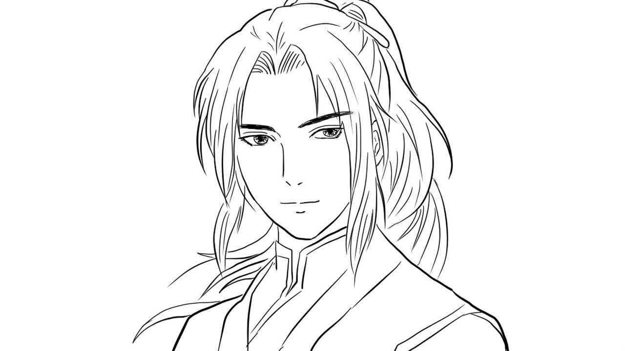 古风男子头像动漫简笔画
