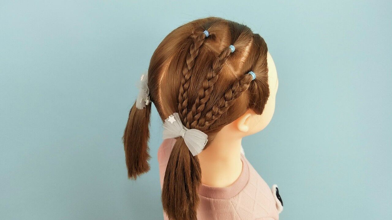 日常短发儿童发型小女孩发型绑扎方法
