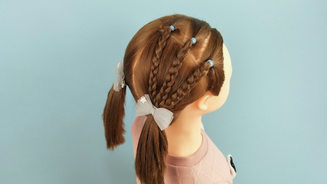 日常短发儿童发型 小女孩发型绑扎方法
