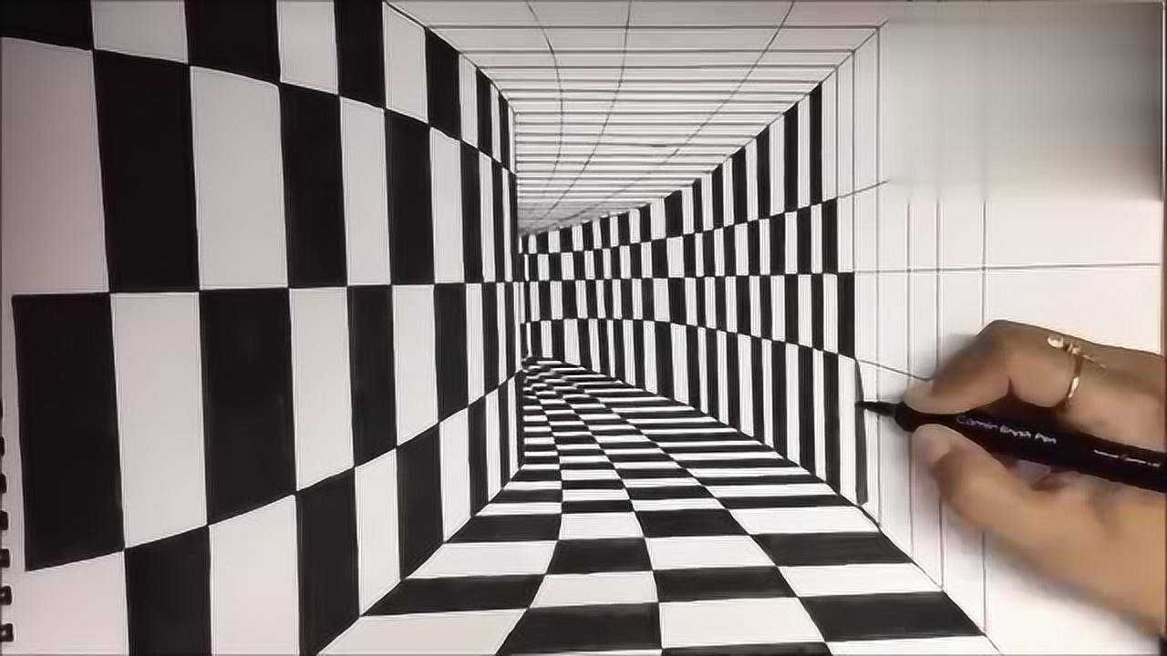 创意十足的3d手绘旋转画教程!教你手把手画3D画!_腾讯视频