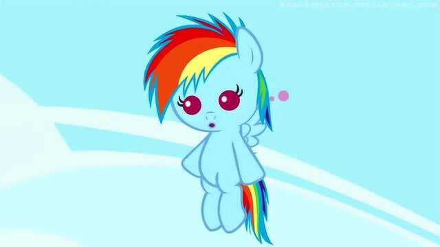 小马宝莉同人动画小时候的柔柔居然飞得比云宝快