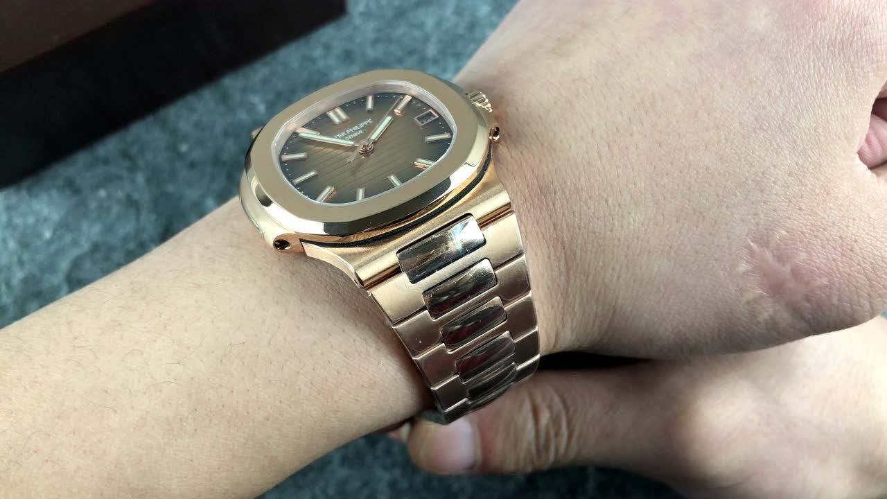 百达翡丽鹦鹉螺5711玫瑰金定制人体工程学表带