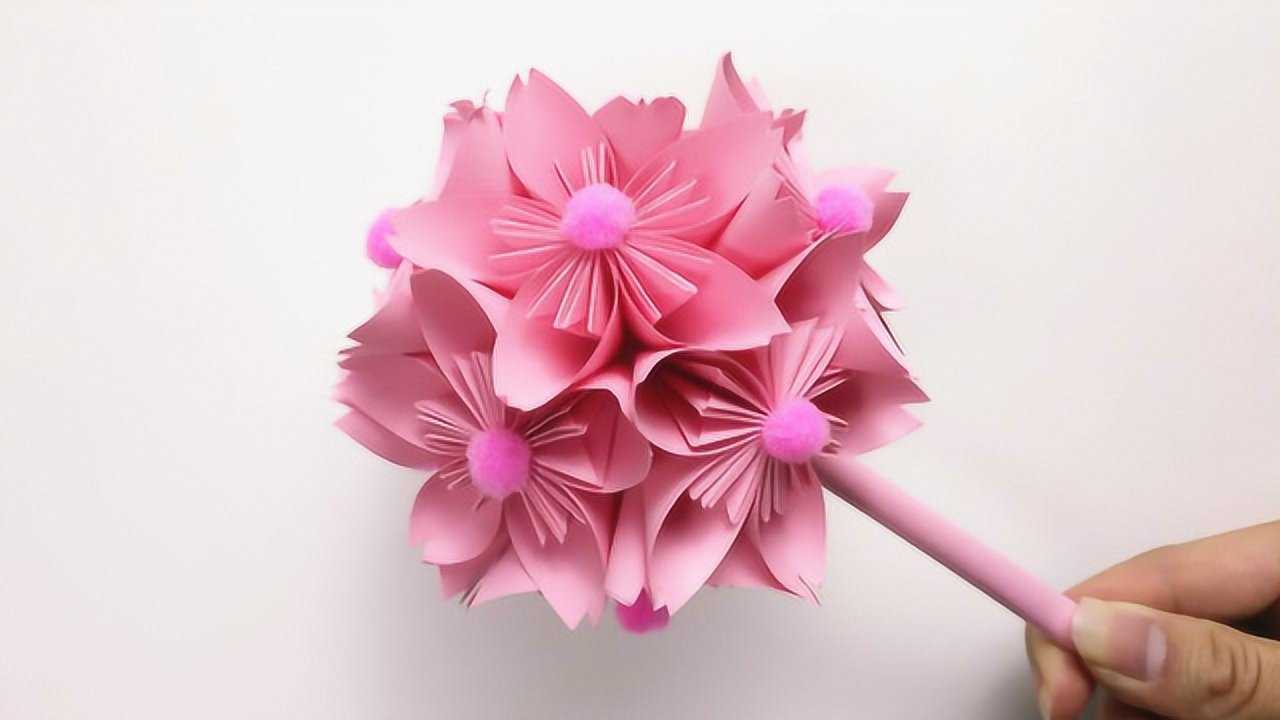 手把手教你折浪漫的手捧花送给女生的情人节礼物折纸视频教程