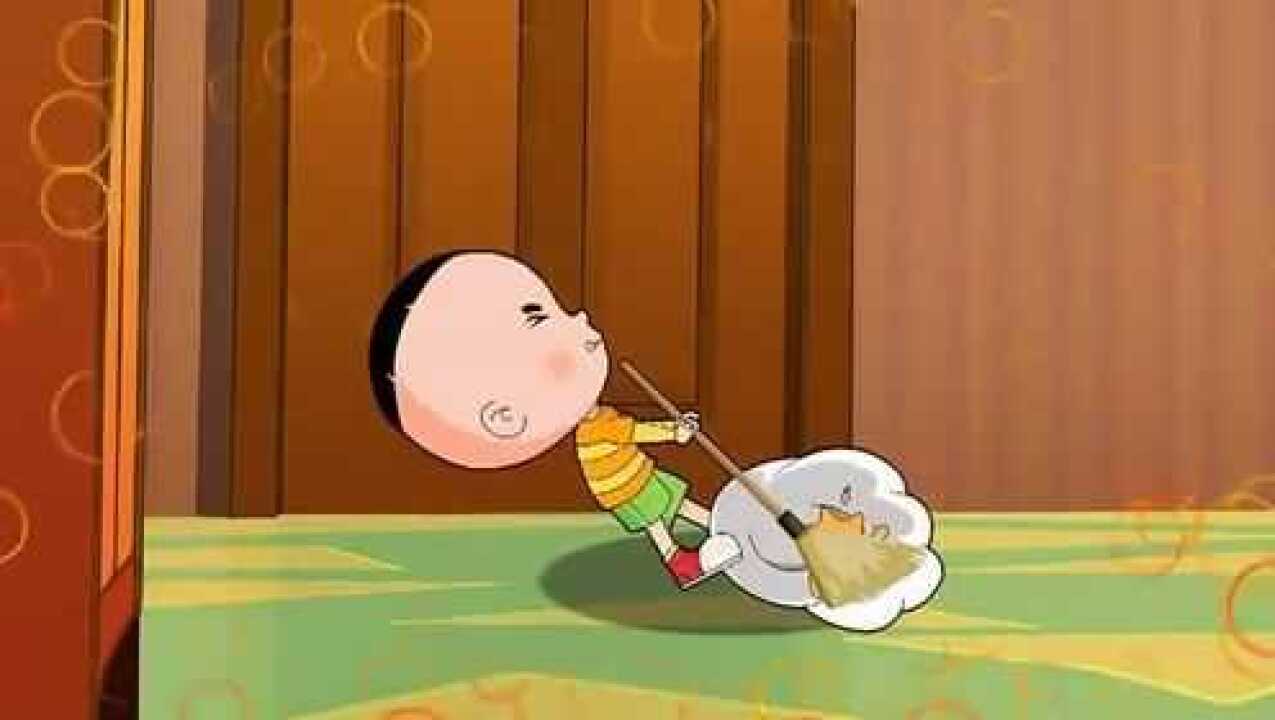 动画片：儿子帮妈妈扫地_高清