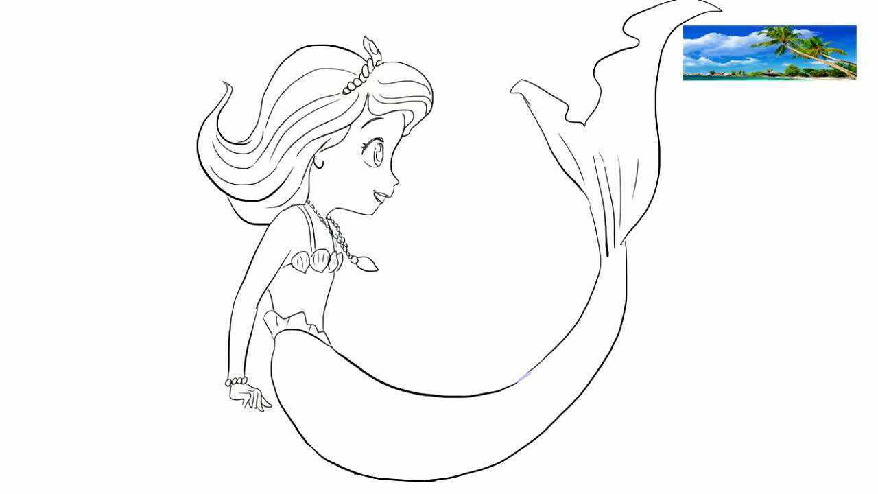 儿童亲子简笔画美人鱼小公主苏菲亚