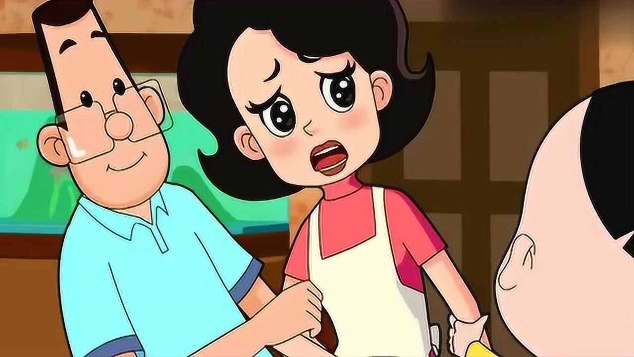 围裙妈妈肚子疼!原来是吃了好多的冰激凌导致的!