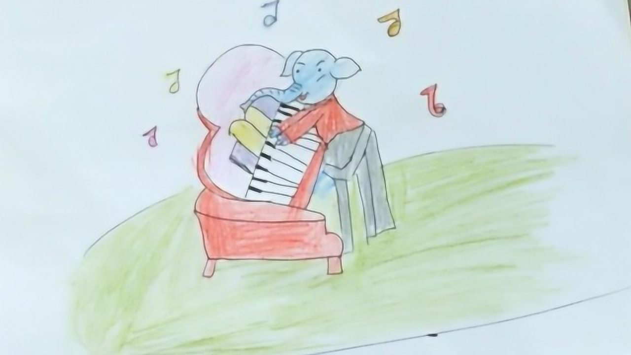 小小简笔画教你画弹钢琴的大象你学会了吗