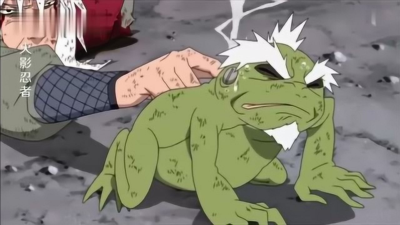 火影忍者自来也在蛤蟆背上刻画遗言一切都靠你了漩涡鸣人