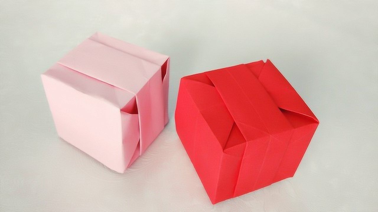 一张纸就能折出来的正方体,最适合孩子的手工视频!