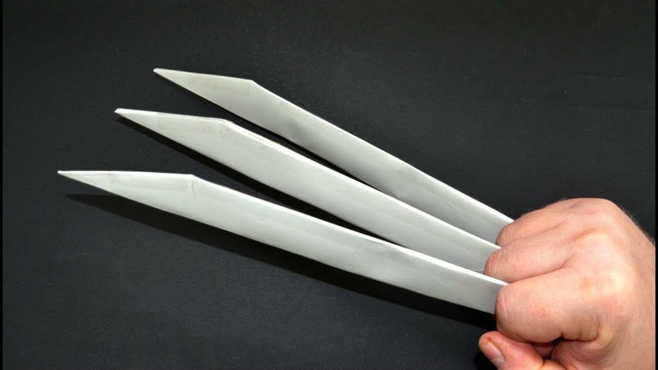 教你折纸无坚不摧的金刚狼爪刀,简单好制作,男孩最喜欢玩_腾讯视频