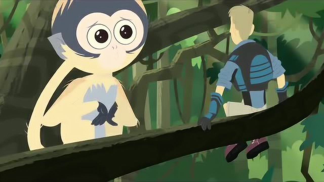 动物兄弟倒霉的马丁变成了蜘蛛猴的玩具猴子不停的玩耍