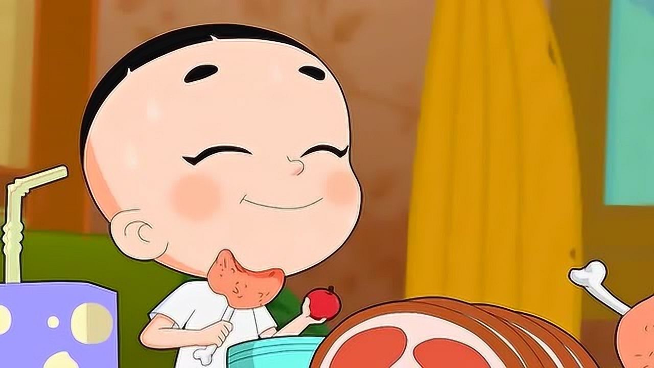 大头儿子和小头爸爸打羽毛球身体变热了,吃饭都变香了