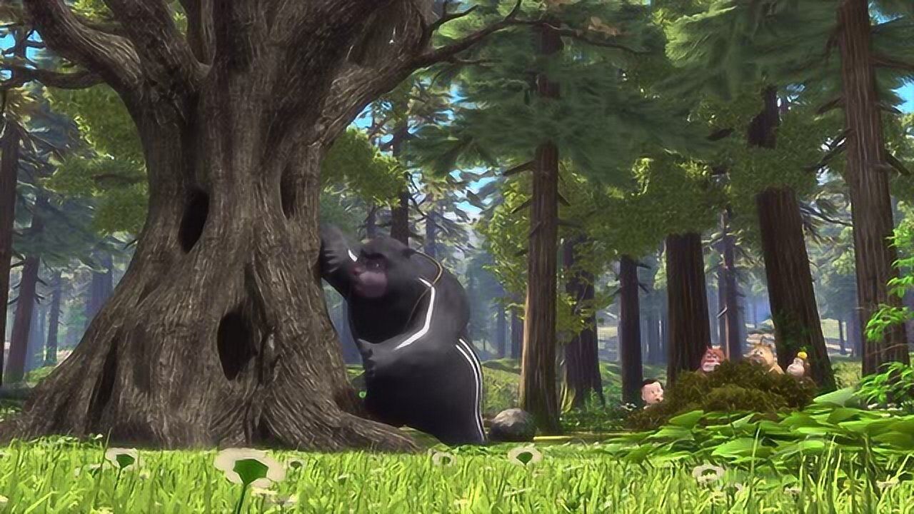 熊出没熊熊乐园大黑熊老师来了原来是风吹进树洞的声音啊