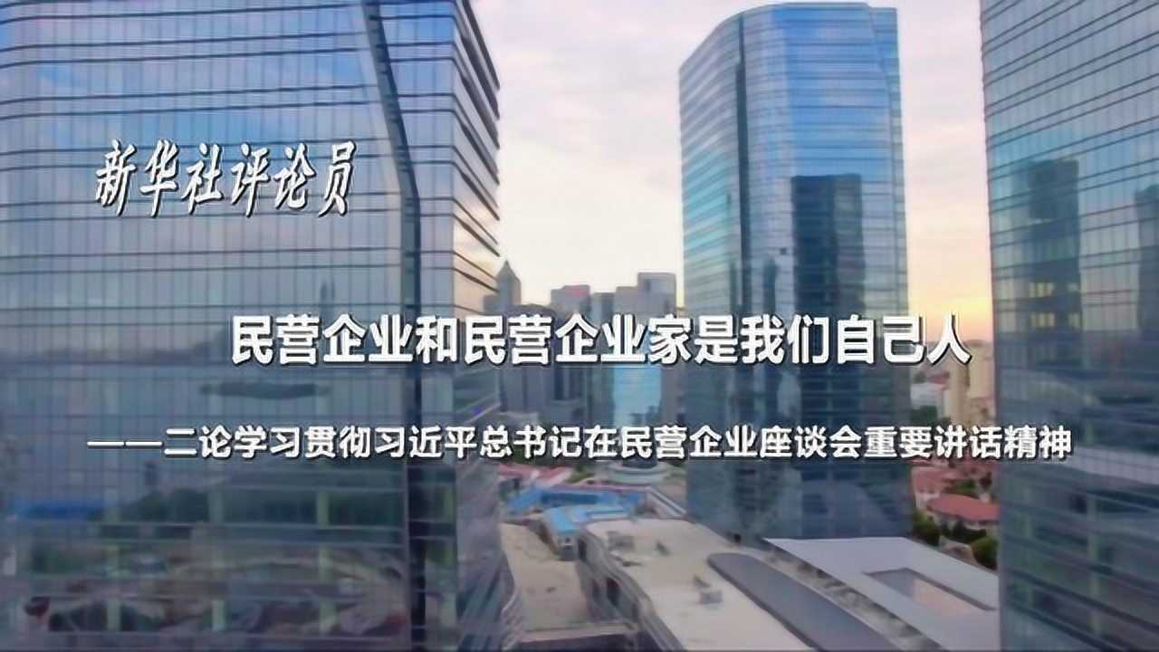 新华社评论员民营企业和民营企业家是我们自己人