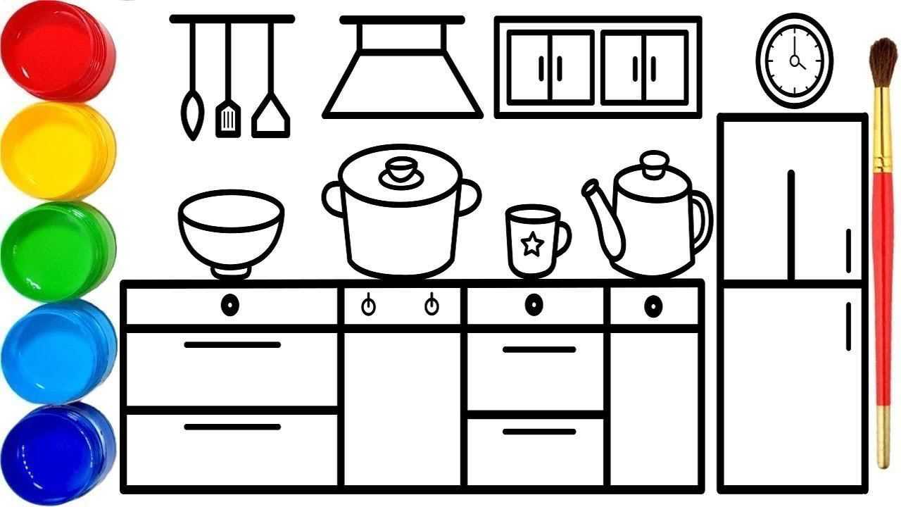 趣味简笔画:画宝宝的漂亮厨房