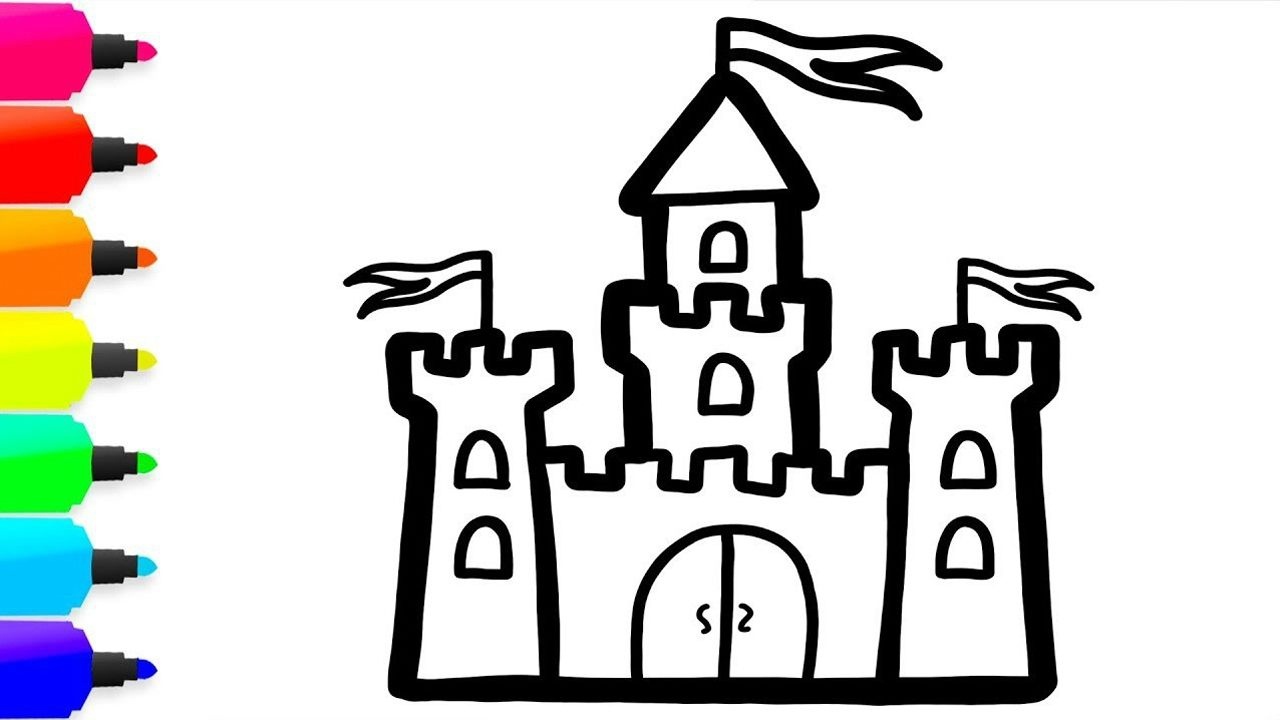 趣味简笔画4款城堡的简易画法并着色太好玩了