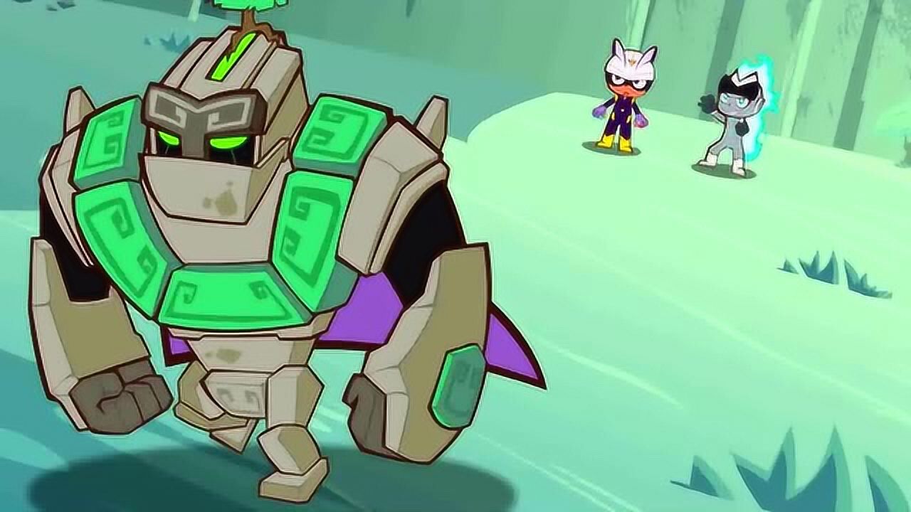 开心超人变身后的小心超人厉害了一拳击爆石堆