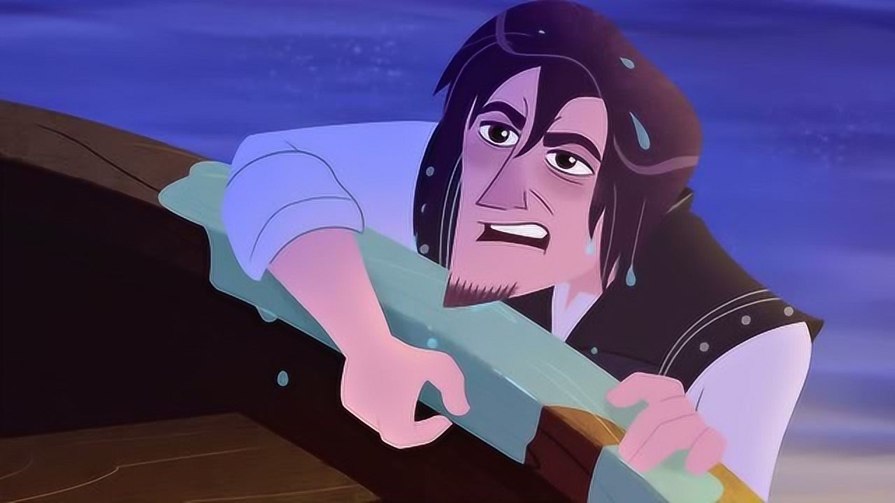 魔发奇缘:帅气男人亲吻长发公主,下一秒竟变落汤鸡了