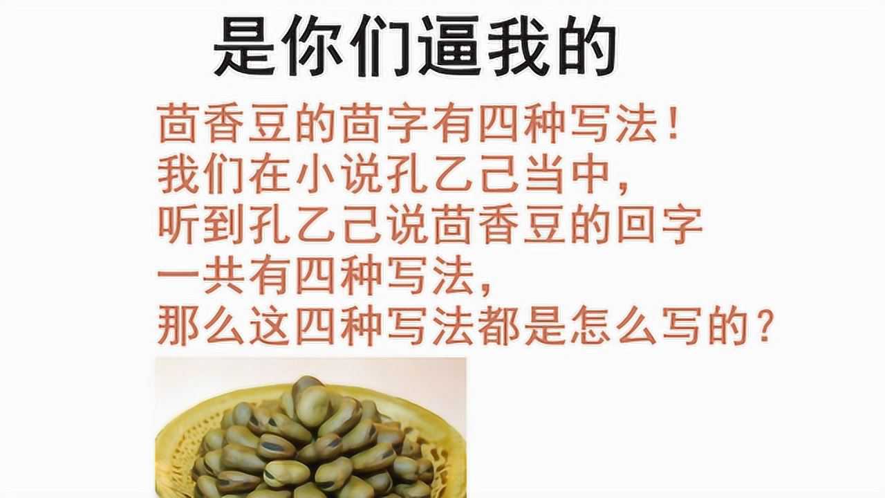 茴香豆的茴字有几种写法大掌柜4种写法