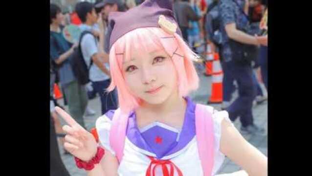 妹子COS日本动漫学园孤岛丈枪由纪教程 COSPLAY妆容美妆化妆