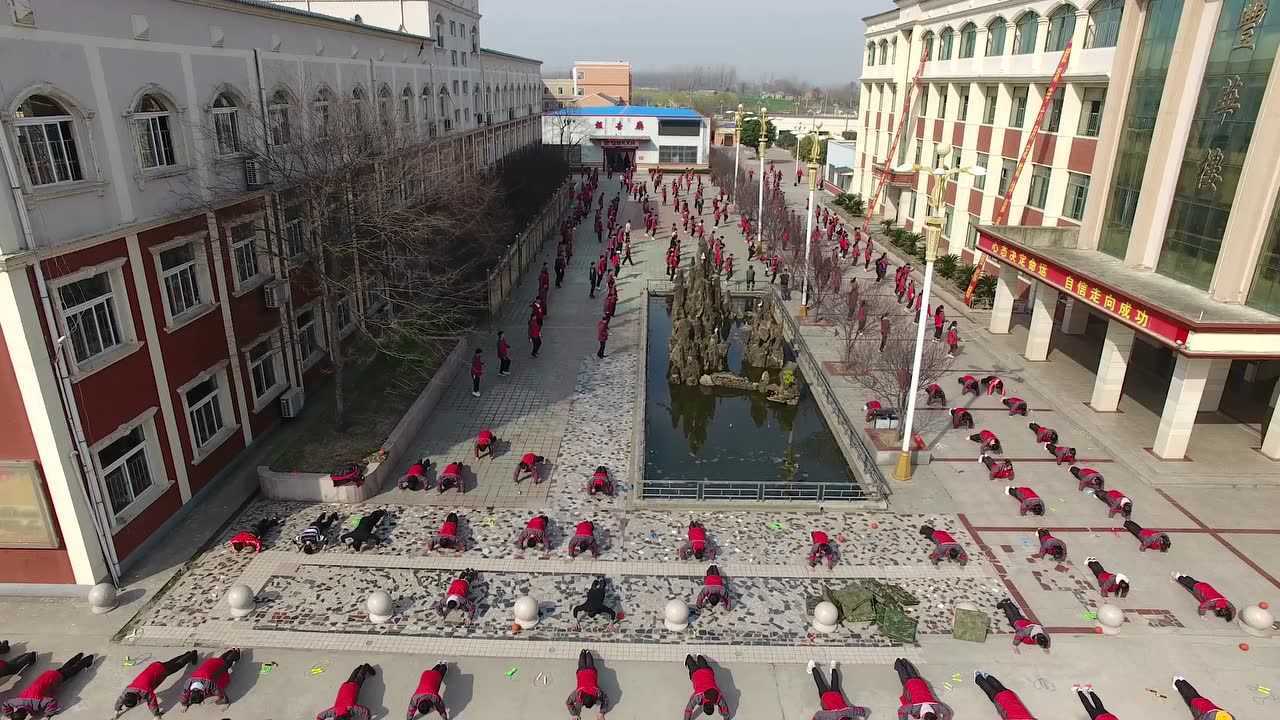 寿县丰华中学大课间航拍