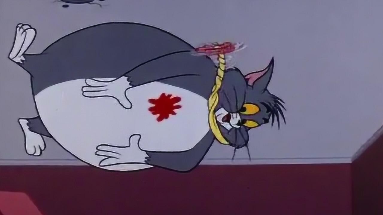 《猫和老鼠》:汤姆以为自己快死了,把自己吹成气球飞上天!太搞笑了!