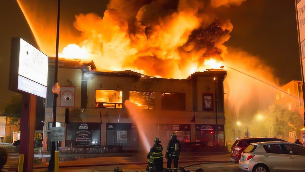 居民楼发生特大火灾,导致几人当场受伤,画面太可怕了!