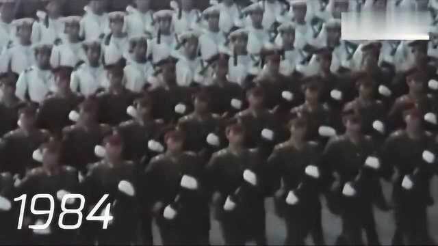 中国1984年大阅兵:堪称史上最霸气阅兵,正步声和劈枪声震撼人心.