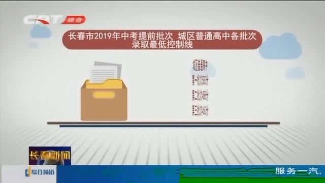 2019年中考提前批次普通高中各批次录取最低控制线确定