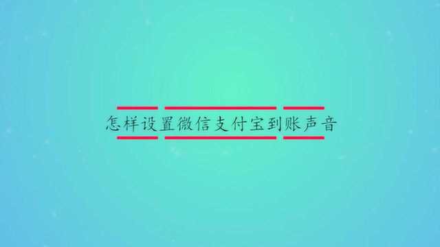 怎样设置微信支付宝到账声音呢?