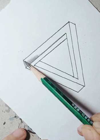 视错觉立体画三角形教程来了