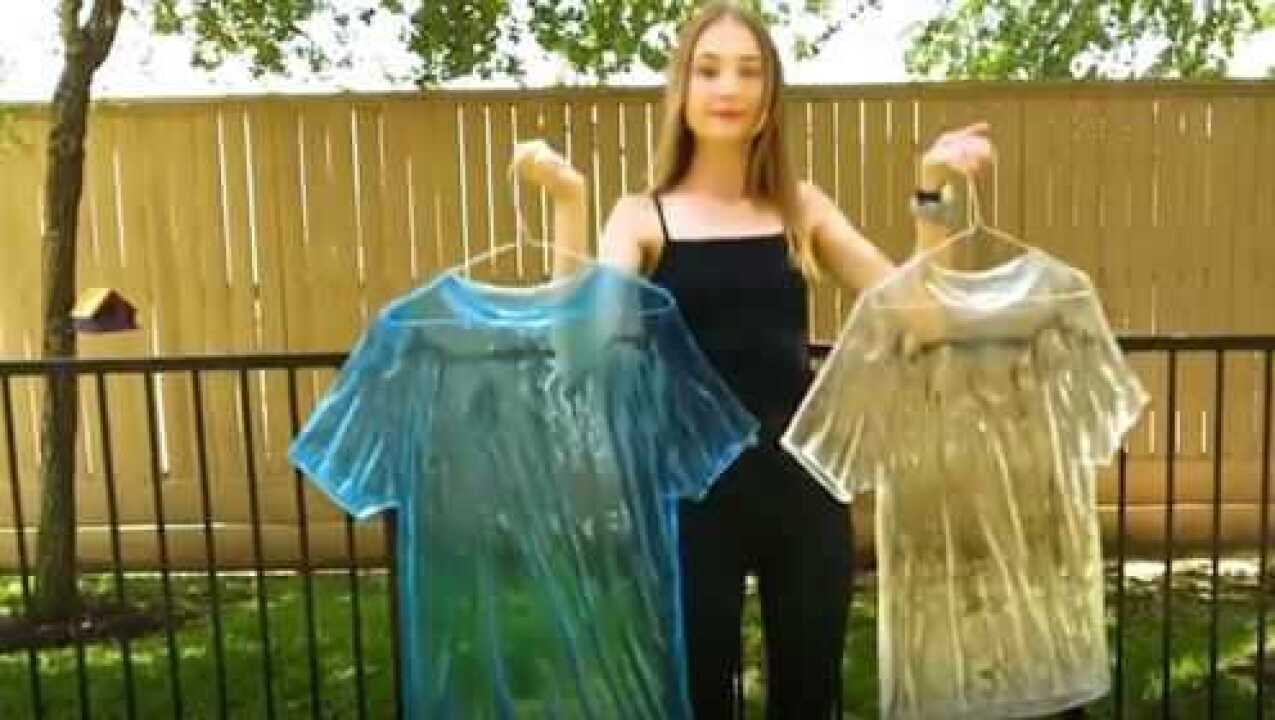 美女穿“全透明”衣服上街，走在人群中，时尚感爆棚！_高清