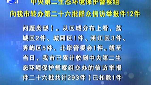 中央第二生态环境保护督察组向我市转办第二十六批群众信访举报件