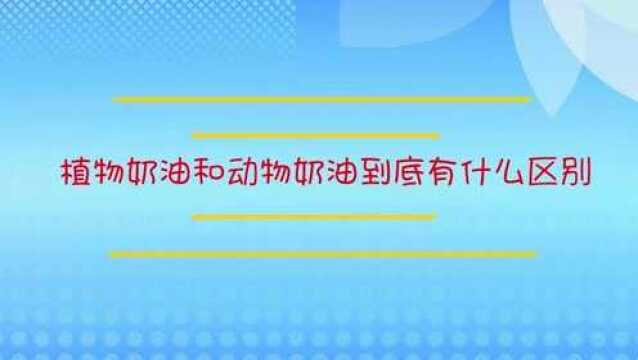 植物奶油和动物奶油有什么区别?