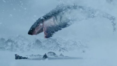 冒险怪兽电影：科学家雪域探险遇上巨型鲨鱼，在雪地穿行犹如海洋